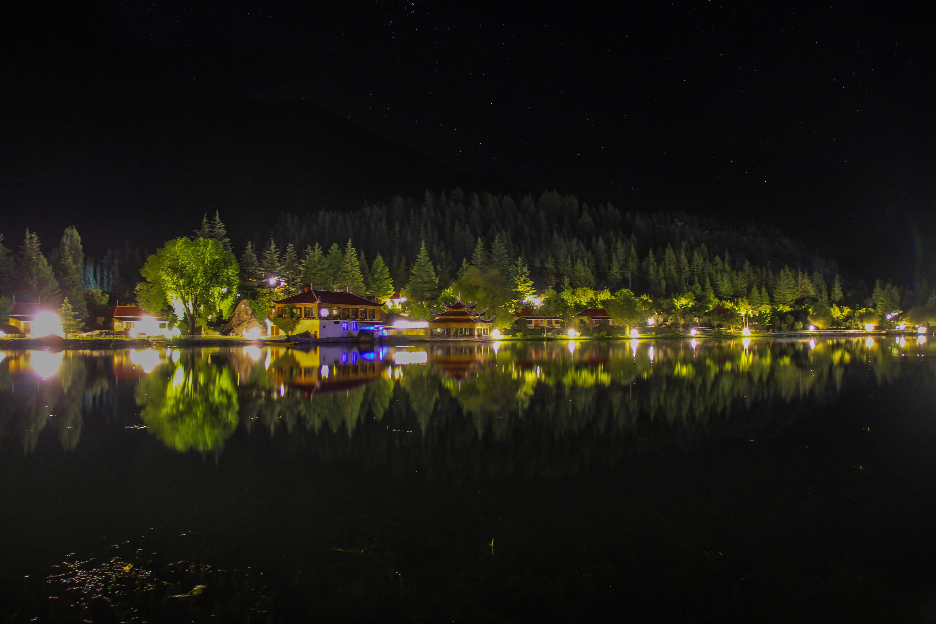 Shangri-La lake at night, Pakistan