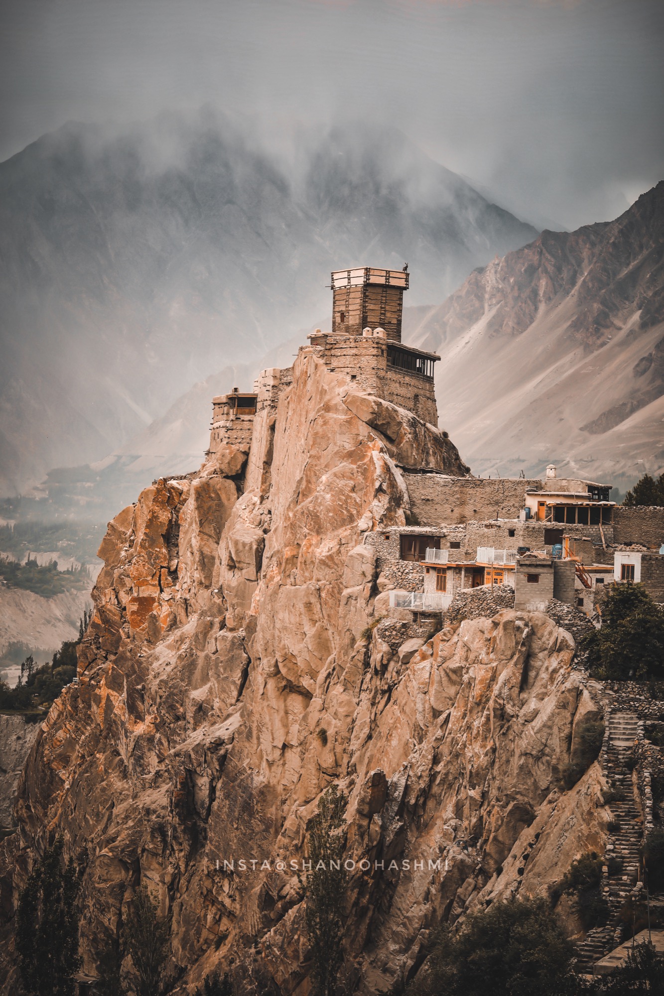 Altit Fort on rock, Hunza